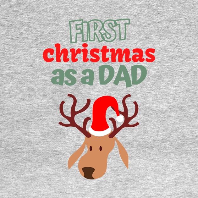 First Christmas as a dad by the christmas shop